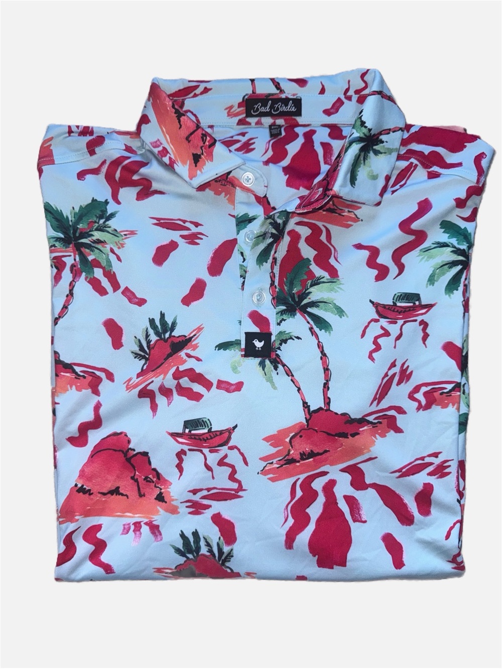 Bad Birdie Men's XXL Red Rocks Golf Polo Tropical Performance Stretch Shirt